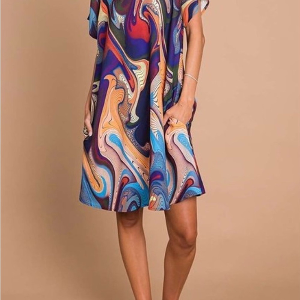 Colorful Abstract Pattern Dress (large) - Picture 4 of 7